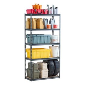   VEVOR tárolópolcok, 2000 font, 5 szintes garázstároló polcrendszer, 16" Mé x 36" Sz x 71,4" Ma, állítható fém polcok garázspolcokhoz, polcrendszer, ideális konyhába, raktárba, pincébe, fekete