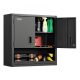 VEVOR fém fali szekrény, 76,2 szélesség x 30,5 mélység x 76,2 magasság hüvelyk, acél, lebegő, függesztett tárolószekrény zárható ajtókkal és állítható polccal garázsba, pincébe, konyhába, raktárba, összeszerelést igényel, fekete
