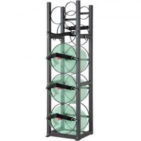   VEVOR hűtőközegtartály-állvány, 3 x 13,6 kg-os és további 3 kis palacktartállyal, palacktartály-állvány 32,7x32,9x11,2 cm, hűtőközegpalack-állvány és tartók freonhoz, gázokhoz, oxigénhez, nitrogénhez