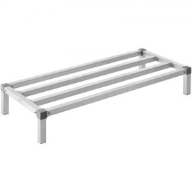   VEVOR alumínium tárolóállvány, 48” x 20” méretű kereskedelmi élelmiszer-tároló padlóállvány, 8” magasságban, 1000 font teherbírású, teljes egészében hegesztett alumínium tárolóállvány, tárolásra éttermekben, konyhákban, garázsokba