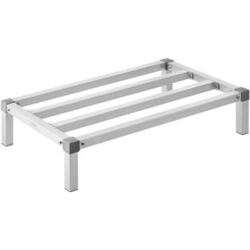   VEVOR alumínium tárolóállvány, 91 cm x 51 cm-es kereskedelmi élelmiszeripari padlóállvány, 20 cm magasra a padlótól, 453 kg teherbírású, teljes egészében hegesztett alumínium tárolóállvány, tárolásra éttermekben, konyhákban, garáz