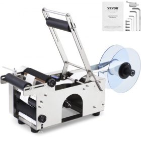   VEVOR félautomata kerek címkézőgép, 20-50 db/perc, elektromos palackcímke-felhelyező kerek palackokhoz, kerek palackcímkéző 0,79-4,72 hüvelyk átmérőjű palackokhoz (nyomórúddal)