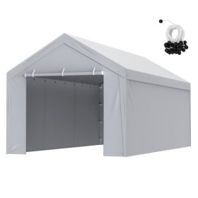  VEVOR autóbeálló csere tetőtető fedél + oldalfal 6000 x 3000 mm, garázssátor menedékponyva Heavy-Duty vízálló és UV-védett, könnyen felszerelhető golyós bungeival, fehér (a keret nem tartozék)