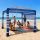 VEVOR strandkabin, 2,4 x 2,4 m-es strandponyva oldalfallal, UPF 50+ védelem, könnyen felállítható kabin sátor homokzsebekkel, állítható magasságú, hordozható árnyékoló, napernyő családoknak, sötétkék csíkok