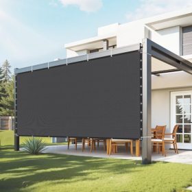  VEVOR 90%-os napellenző szövet, 10 x 12 lábas pergola árnyékoló takaró rozsdamentes acél szegélyekkel, napellenző ponyva betekintést nyújtó képernyő 140 GSM HDPE anyagból, kültéri, teraszra, kertbe és hátsó udvarba (fekete)