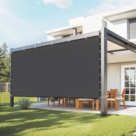   VEVOR 90%-os napellenző szövet, 8 x 12 lábas pergola árnyékoló takaró rozsdamentes acél szegélyekkel, napellenző ponyva betekintést nyújtó képernyő 140 GSM HDPE anyagból, kültéri, teraszos, kerti és hátsó udvari használatra (feket