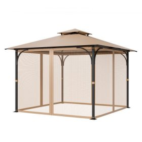  VEVOR pavilonháló csere, a legtöbb 10 x 10 x 7 láb méretű pavilonfüggönyhöz illik, kültéri kerti háló, 4 paneles oldalfali háló, teraszszőnyeg háló dupla cipzárral, ponyvavédő (csak háló)