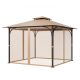 VEVOR pavilonháló csere, a legtöbb 10 x 10 x 7 láb méretű pavilonfüggönyhöz illik, kültéri kerti háló, 4 paneles oldalfali háló, teraszszőnyeg háló dupla cipzárral, ponyvavédő (csak háló)
