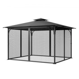   VEVOR pavilonháló-csere, a legtöbb 10 x 13 x 6,8 láb méretű pavilonfüggönyhöz illik, kültéri kerti háló, 4 paneles oldalfali háló, teraszszőnyeg háló dupla cipzárral, ponyvavédő (csak háló)