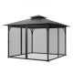 VEVOR pavilonháló-csere, a legtöbb 10 x 10 x 6,7 láb méretű pavilonfüggönyhöz illik, kültéri kerti háló, 4 paneles oldalfali háló, teraszszőnyeg-háló dupla cipzárral, ponyvavédő (csak háló)