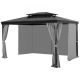 VEVOR kültéri pavilonfüggönyök, a legtöbb 10' x 10' x 6,9'-es pavilonhoz illeszkednek, 4 paneles oldalfalú pavilonfüggönyök cipzárral, kültéri függönycsere terasz előtetőhöz, csak függöny, szürke