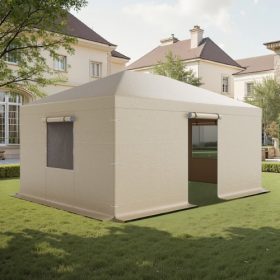   VEVOR téli pavilontakaró 3,68 x 4,9 m-es keménytetős pavilonokhoz, minden időjárási körülményre alkalmas pavilontakaró oldalfalakkal és ablakokkal, nagy sűrűségű PE anyagból, zárt tárolófedél, pavilonok nem tartozékok