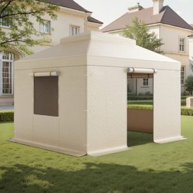   VEVOR téli pavilontakaró 3,05 x 3,65 m-es keménytetős pavilonokhoz, minden időjárási körülményre alkalmas, kétszintes pavilontakaró oldalfalakkal és ablakokkal, nagy sűrűségű PE zárt tárolófedél, pavilonok nem tartozékok