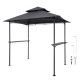 VEVOR Grillező Pavilon, 2,43 x 1,5 m Kültéri BBQ Pavilon kétszintes tetővel, Porszórt acél Terasz Grillező 2 Oldalsó Polccal és 8 Akasztóval, Grillező Ponyva Teraszhoz, Hátsó Kerti Piknikhez