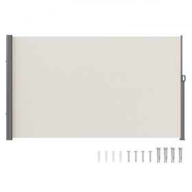   VEVOR behúzható oldalsó napellenző, 71''x 118'' alumínium kültéri betekintést gátló szúnyogháló, 280 g poliészter vízálló behúzható teraszvédő szúnyogháló, UV 30+ szobaelválasztó szélvédő teraszra, hátsó udvarra, erkélyre, bézs
