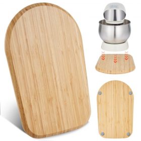   VEVOR keverőcsúszka, ovális 14,5 x 9,4 hüvelykes, készülékcsúszka, kompatibilis a dönthető fejű 4,5-5 literes álló keverővel, PTFE lábak, konyhai pulti tárolómozgató, csúszó tálca, natúr fa