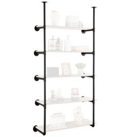   VEVOR ipari csőpolc, 5 szintes, 2 db, 25 cm széles, falra szerelhető deszkák, NEM tartozék