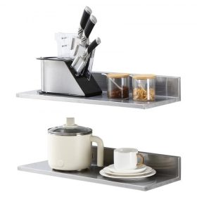   VEVOR 8,6" x 24" rozsdamentes acél polc, falra szerelhető lebegő polcok Backsplash-szel, 44 kg-os teherbírású kereskedelmi polcok, nagy teherbírású tárolóállvány étteremben, konyhában, bárban, otthonban és szállodában