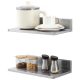 VEVOR 8,6" x 16" rozsdamentes acél polc, falra szerelhető lebegő polcok Backsplash-szel, 44 kg-os teherbírású kereskedelmi polcok, nagy teherbírású tárolóállvány étteremben, konyhában, bárban, otthonban és szállodában