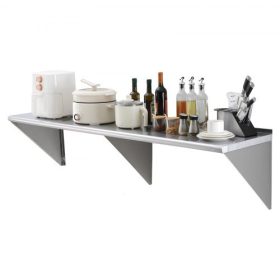   VEVOR 72" x 18" rozsdamentes acél fali polc konyhai és éttermi polcrendszer