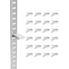   VEVOR polcrögzítők, 40 darabos csomag, állítható acél pilaszter polcrögzítők fém, fa, üveg polcokhoz, kompatibilis ruhásszekrényekkel, szekrényekkel, könyvespolcokkal, cipőtartókkal és vitrinállványokkal (ezüst)