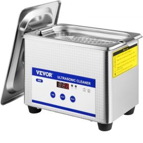   VEVOR 0,8 literes ultrahangos tisztítószer digitális fűtőberendezés ékszerek tisztításához, szemüvegek tisztításához, 24 W-os rozsdamentes acél, kereskedelmi, személyes otthoni használatra