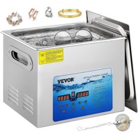   VEVOR ultrahangos tisztító, 36KHz~40KHz állítható frekvencia, 15L 220V, ultrahangos tisztítógép digitális időzítővel és fűtőberendezéssel, laboratóriumi szonikus tisztító ékszerekhez, órákhoz, szemüvegekhez, érmékhoz, FCC/CE/RoHS