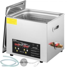   VEVOR 10L továbbfejlesztett ultrahangos tisztító (400 W-os fűtőberendezés, 240 W-os ultrahangos) Professzionális digitális laboratóriumi ultrahangos tisztító fűtőidőzítővel alkatrészek, műszerek tisztításához
