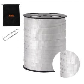   VEVOR poliészter húzószalag, 3/4" x 265' Mule Tape lapos kötél, 2500 lbf szakítószilárdság, nyomtatott hevederes kábelhúzó szalag csomagoláshoz, kertészkedéshez, kereskedelmi elektromos munkákhoz, csővezeték-munkákhoz, fehér