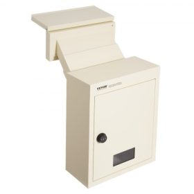   VEVOR falon átmenő postaláda, strapabíró acél falon átmenő postaláda 2,8-7,9" 13"-os kombinációs zárral, 12,5x6,3x16,9"-es postaláda, bézs