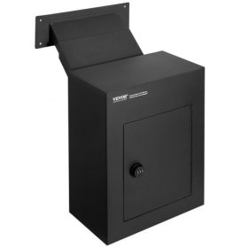   VEVOR falon átmenő postaláda, strapabíró acél falon átmenő postaláda 2,8-7,9"-os 13"-os kombinációs zárral, 13x7x17"-os postaláda, fekete