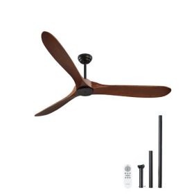   VEVOR 72 hüvelykes mennyezeti ventilátor világítás nélkül, 6 sebességes távirányítóval, 3 fa pengével, megfordítható egyenáramú motorral, modern, alacsony profilú, süllyesztett kültéri ventilátor hálószobába, nappaliba, teraszra,