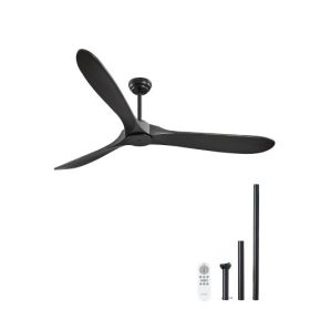   VEVOR 72 hüvelykes mennyezeti ventilátor világítás nélkül, 6 sebességes távirányítóval, 3 fa pengével, megfordítható egyenáramú motorral, modern, alacsony profilú, süllyesztett kültéri ventilátor hálószobába, nappaliba, teraszra,