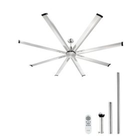   VEVOR 213 cm-es mennyezeti ventilátor világítás nélkül, 6 sebességes távirányítóval, alumínium 8 lapáttal, megfordítható egyenáramú motorral, modern, alacsony profilú, süllyesztett ventilátor hálószobába, nappaliba, teraszra, belt
