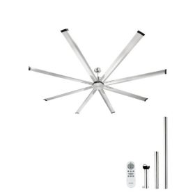   VEVOR 244 cm-es mennyezeti ventilátor világítás nélkül, 6 sebességes távirányítóval, alumínium 8 lapáttal, megfordítható egyenáramú motorral, modern, alacsony profilú, süllyesztett ventilátor hálószobába, nappaliba, teraszra, belt