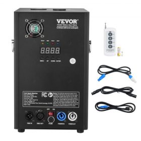   VEVOR hideggyújtó gép, 700 W teljesítményű tűzijáték vezérlő, 6,6-16,4 láb állítható magasság, fejlett DMX rendszerrel, LED kijelzővel, hordozható fogantyúval, strapabíró alumíniumötvözetből színpadra, DJ-re, esküvőre, partira