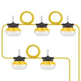   VEVOR 15,24 m-es építési munkalámpa-füzér, 50 W, 5000 LM, csatlakoztatható, vízálló