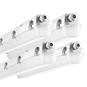   VEVOR 1270 mm / 4 láb LED párazáró lámpa, 60W/50W/40W választható, 5000K párazáró lámpatest 5400/6400/7400LM állítható fényerővel, IP65 vízálló parkolóházakba, raktárakba, fagyasztós autómosókba, 4 darabos csomag