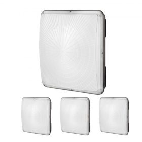   VEVOR 4 db-os LED előtetős lámpa, 150 W, 16500 LM 5000 K nappali fény, kereskedelmi, ipari, kültéri előtetős lámpa, 315 mm x 315 mm, felületre szerelhető mennyezeti világítás benzinkúthoz, raktárhoz, garázshoz, utcai üzlethez, IP6