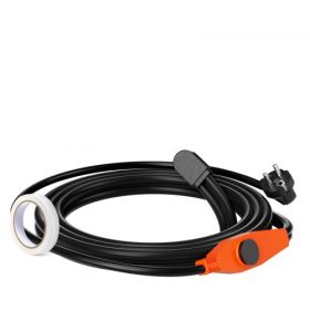   VEVOR csőfűtőkábel, 2 m 23 W/m fűtőszalag csövekhez beépített termosztáttal, vízcső fűtőkábel PVC tömlő, fém és műanyag csövek fagyás elleni védelmére