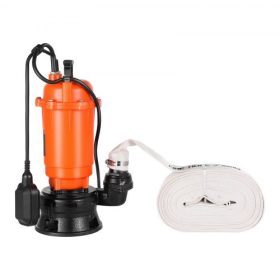   VEVOR 1500W-os merülő szennyvízszivattyú, 22800 l/h, öntöttvas merülő szennyvízszivattyú automatikus úszókapcsolóval, 18 m maximális emelésmagasság, szennyezett, tiszta víz elvezetése, medencékhez, kerthez, tóhoz, elárasztott terü