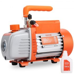   VEVOR 1/5 HP egyfokozatú vákuumszivattyú, 3,5 CFM, 220-240V AC klímaberendezés vákuumszivattyú, 0,6 cm SAE külső menetes 1,27 cm ACME külső menetes bemenet, HVAC javításhoz, hűtőberendezések karbantartásához, gyanta gáztalanításáh