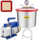 VEVOR 2 gallon/7,6 literes vákuumkamrás szilikon epoxi gáztalanító 4CFM 113L/perc 1/3HP vákuumszivattyú