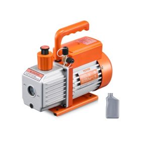   VEVOR vákuumszivattyú, 217 l/perc (3,5 CFM), HVAC egyfokozatú forgólapátos vákuumszivattyú, R134a R22 R410a rendszerekhez, autóklíma vákuumszivattyú készlet olajpalackkal, autóklíma karbantartásához, gyanta gáztalanításához