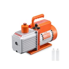   VEVOR vákuumszivattyú, 533 l/perc (9 CFM), HVAC 2 fokozatú forgólapátos vákuumszivattyú, R134a R22 R410a rendszerekhez, Autóklíma vákuumszivattyú készlet olajpalackkal, Autóklíma karbantartáshoz, Gyanta gáztalanítás