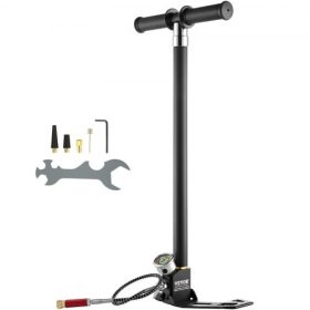   VEVOR PCP kézi pumpa, 4 fokozat, 30Mpa 4500 PSI nagynyomású PCP légpuska töltő kengyelpumpa olaj-nedvesség szűrővel, nyomásmérővel, rozsdamentes acél légpuskákhoz, búvárpalackokhoz, paintball töltőgumihoz