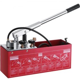   VEVOR hidraulikus kézi nyomáspróba szivattyú 50 bar (726 PSI) nyomásszivattyú 45 ml-es tesztszivattyú 5 MPa 11 literes (3 gallon) tartály Nyomástartomány Nyomáspróba szivattyú csővezetékhez Nyomástartály öntözéshez Tűzoltóknak