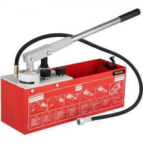   VEVOR hidrosztatikus nyomáspróba szivattyú, teszt akár 60 bar/860 psi-ig, 12,1 literes tartály, hidraulikus kézi víznyomásmérő készlet háromrészes mérőműszerrel és 1,27 cm-es csatlakozóval csővezeték folyadéknyomásának teszteléséh