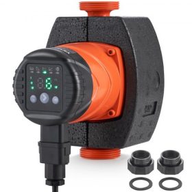   VEVOR LPS25-6BP-180 melegvíz-keringető szivattyú, 220V, 45W 60 L/perc Nagy hatékonyságú keringető szivattyú, EMC automatikus vízkeringető szivattyú 38 mm (1,5") menetes NPT keringető szivattyú vízmelegítő rendszerhez