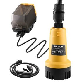   VEVOR akkus merülő vízátemelő szivattyú, 33 l/perc (528 GPH), hordozható szivattyú G3/4"-os kerti tömlővel, kompatibilis a Dewalt 20V MAX akkumulátorral (akkumulátor nélkül), elektromos közműszivattyú medencéhez, kerthez, tóhoz